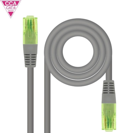 Cable de red rj45 utp nanocable 10.20.1400-l30 cat.6/ 30cm/ gris