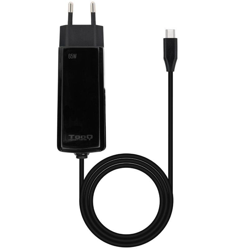 Cargador de portátil tooq tqlc-usbcgan65pd-c usb tipo-c/ 65w/ automático/ voltaje 5-20v/ 1x usb tipo-c