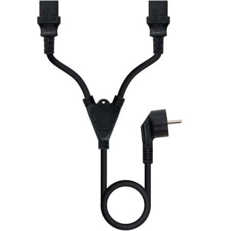 Cable alimentación nanocable 10.22.0100-l300/ schuko macho - 2 x c13 hembra/ 3m/ negro