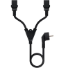Cable alimentación nanocable 10.22.0100-l300/ schuko macho - 2 x c13 hembra/ 3m/ negro