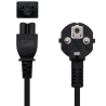 Cable alimentación trébol nanocable 10.22.0302-l300/ schuko macho - c5 hembra/ 3m/ negro