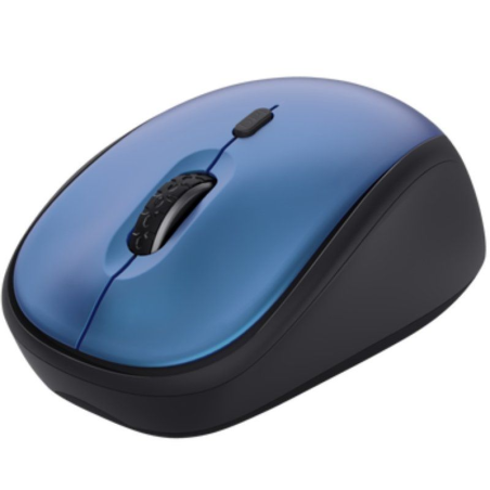 Ratón mini inalámbrico trust yvi+ silent/ hasta 1600 dpi/ azul