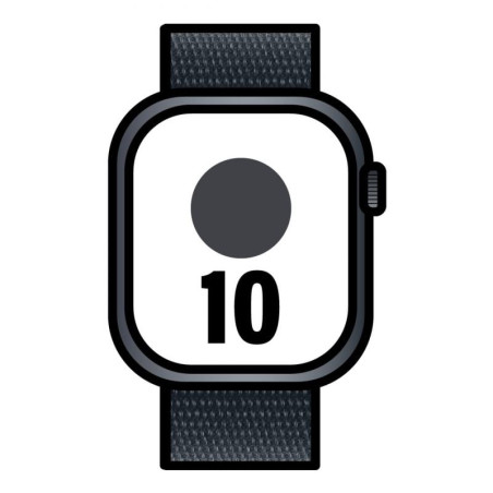 Apple watch series 10/ gps/ 46mm/ caja de aluminio negro azabache / correa loop deportiva tinta