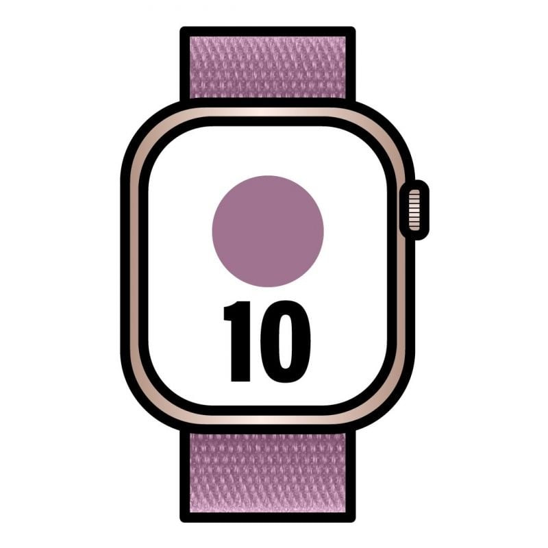 Apple watch series 10/ gps/ 46mm/ caja de aluminio oro rosa / correa loop deportiva ciruela