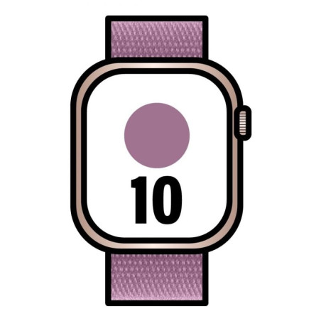 Apple watch series 10/ gps/ 46mm/ caja de aluminio oro rosa / correa loop deportiva ciruela