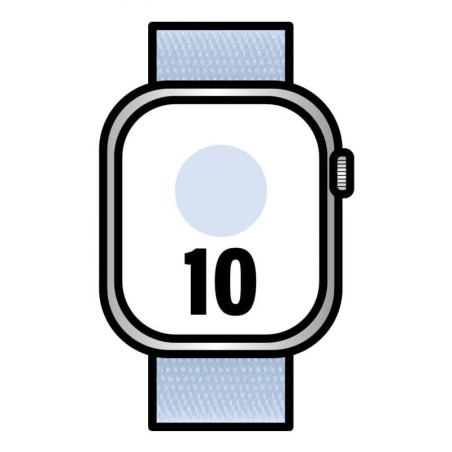 Apple watch series 10/ gps/ cellular/ 42mm/ caja de aluminio / correa loop deportiva azul nube