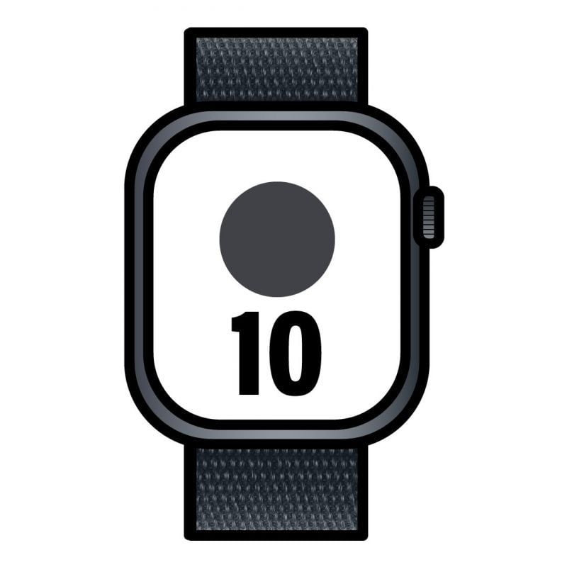 Apple watch series 10/ gps/ cellular/ 46mm/ caja de aluminio negro azabache / correa loop deportiva tinta