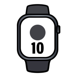 Apple watch series 10/ gps/ cellular/ 46mm/ caja de aluminio negro azabache / correa deportiva negra s/m
