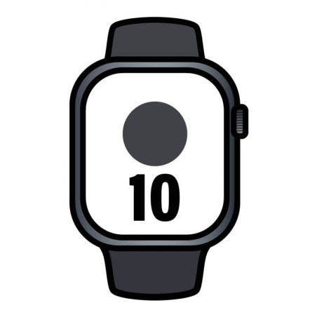 Apple watch series 10/ gps/ cellular/ 46mm/ caja de aluminio negro azabache / correa deportiva negra s/m