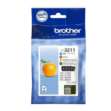 Cartucho de tinta original brother lc-3211val multipack/ cian/ magenta/ amarillo/ negro