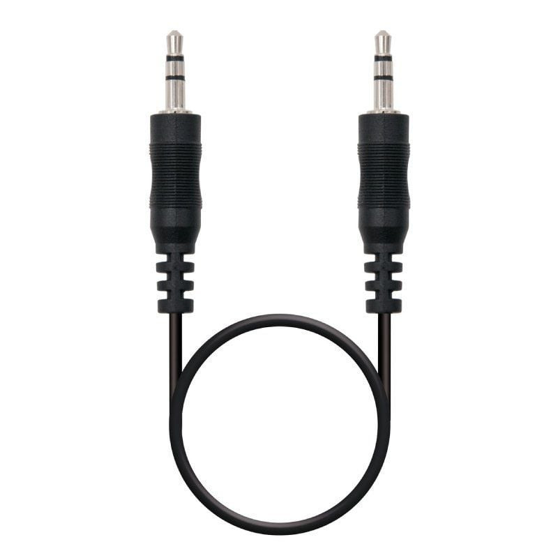 Cable estéreo nanocable 10.24.0100/ jack 3.5 macho - jack 3.5 macho/ 30cm/ negro