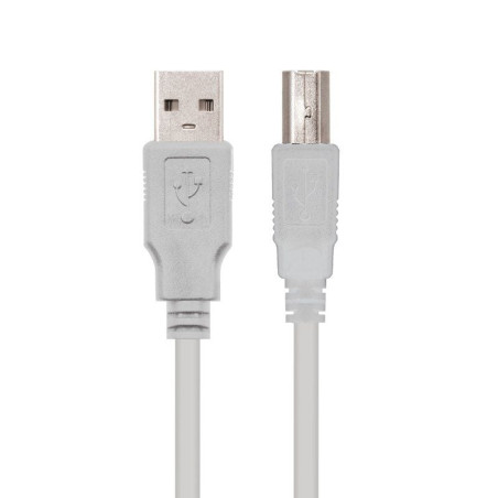 Cable usb 2.0 impresora nanocable 10.01.0104/ usb tipo-b macho - usb macho/ 3m/ beige