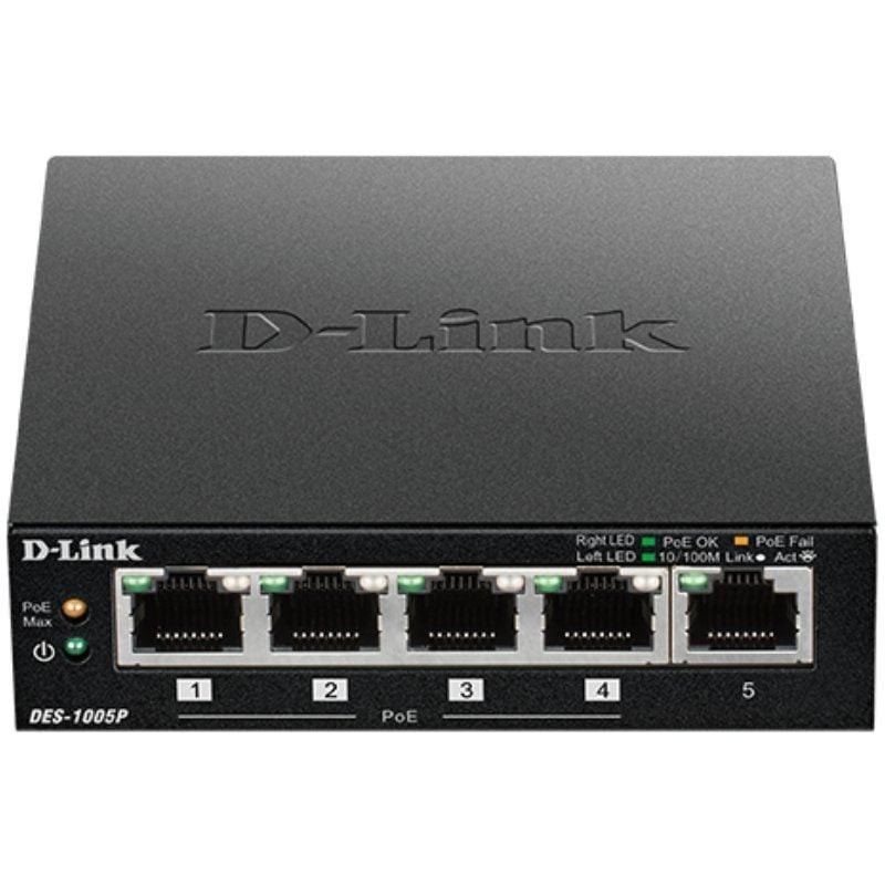 Switch d-link des-1005p 5 puertos/ rj45 10/100mbps poe