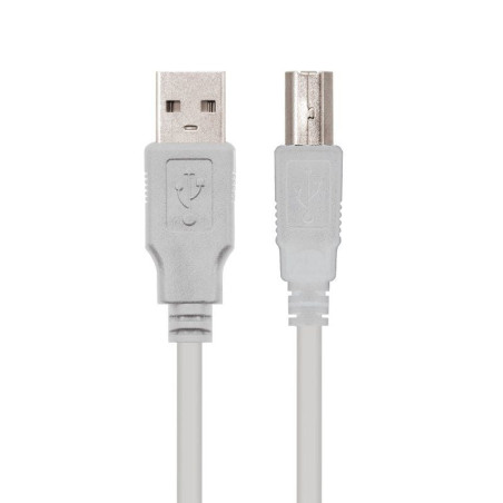 Cable usb 2.0 impresora nanocable 10.01.0102/ usb tipo-b macho - usb macho/ 1m/ beige