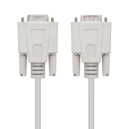 Cable serie rs232 nanocable 10.14.0203/ db9 macho - db9 hembra/ 3m/ beige