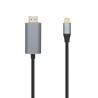 Cable conversor aisens a109-0392/ usb tipo-c macho - hdmi macho/ hasta 27w/ 1250mbps/ 80cm/ negro