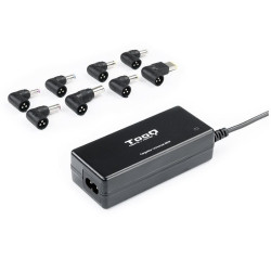 Cargador de portátil tooq tqlc-65bs02at/ 65w/ automático/ 8 conectores/ voltaje 18.5-20v/ 1 usb