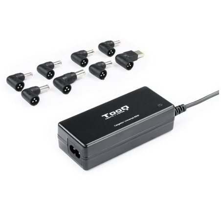 Cargador de portátil tooq tqlc-65bs02at/ 65w/ automático/ 8 conectores/ voltaje 18.5-20v/ 1 usb