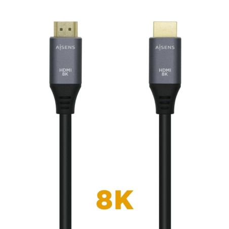 Cable hdmi 2.1 8k aisens a150-0428/ hdmi macho - hdmi macho/ 2m/ gris negro