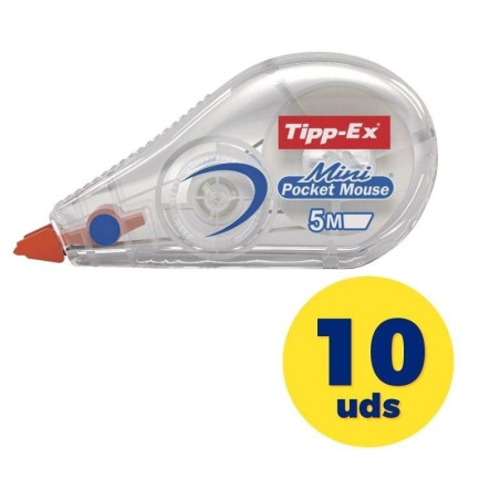 Caja de correctores de escritura en cinta bic tipp-ex mini pocket mouse/ 5mm x 5m/ 10 unidades