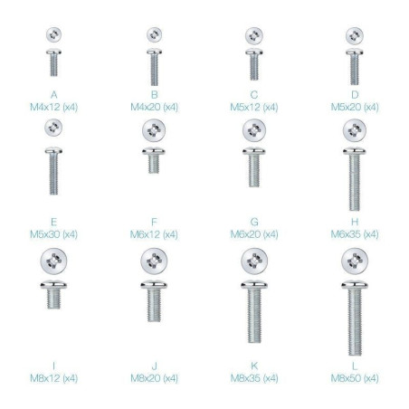 Kit de montaje universal tooq ssk4820 para pantallas con tornillería