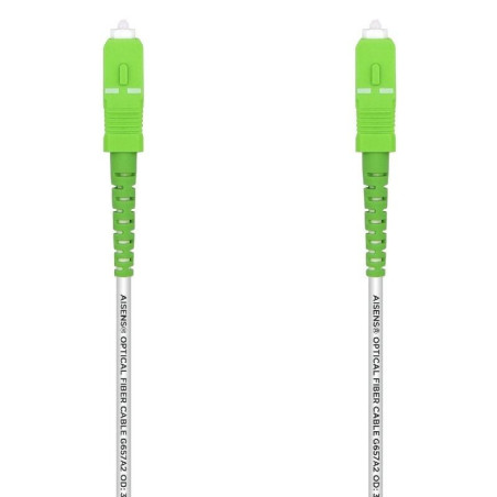 Cable de fibra óptica g657a2 3.0 aisens a152-0495/ lszh/ 3m/ blanco
