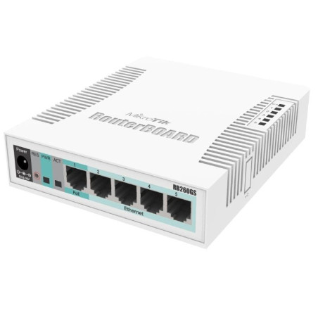 Switch mikrotik css106-5g-1s 6 puertos/ rj45 10/100/1000/ sfp/ poe