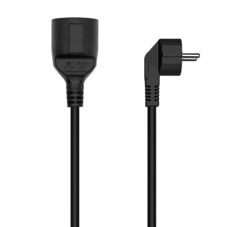 Cable alargador de alimentación aisens a132-0603/ cee7 macho - cee7 hembra/ hasta 1500w/ 10m/ negro