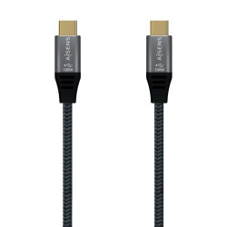 Cable usb 3.2 tipo-c aisens a107-0634 20gbps 5a 100w/ usb tipo-c macho - usb tipo-c macho/ hasta 100w/ 2500mbps/ 2m/ gris