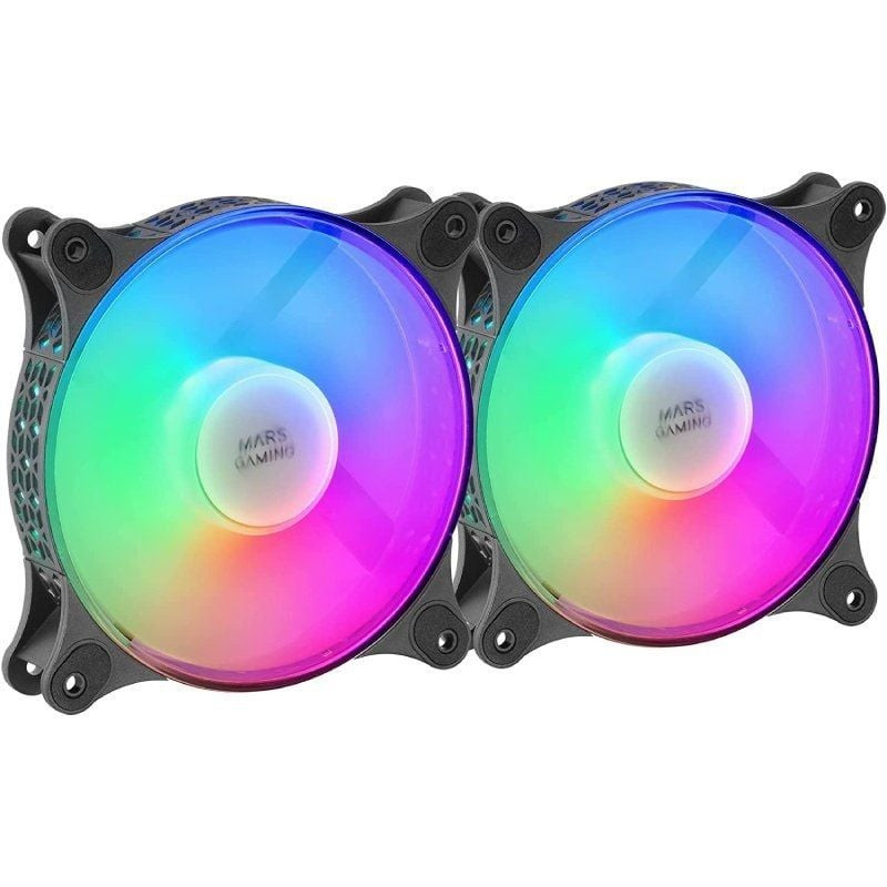 Pack 2 ventiladores mars gaming mfduo/ 12cm/ frgb