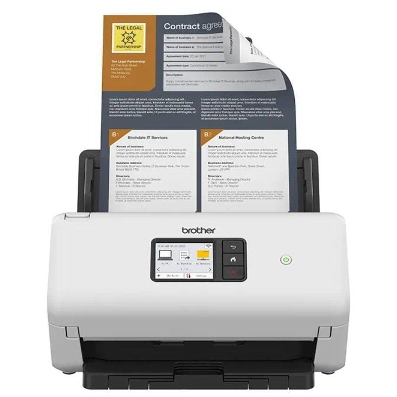 Escáner documental brother ads-4500w con alimentador de documentos adf/ doble cara