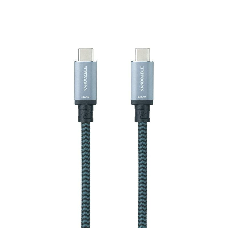 Cable usb 3.1 nanocable 10.01.4100-comb/ usb tipo-c macho - usb tipo-c macho/ 50cm/ gris y negro