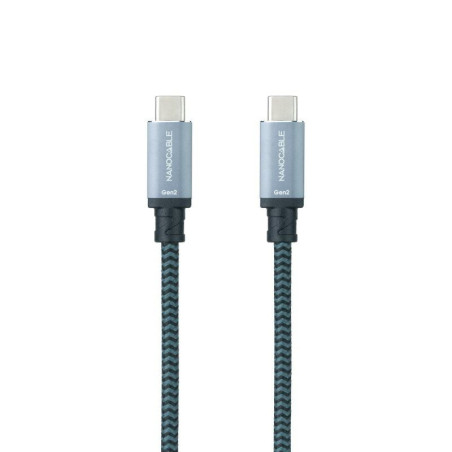 Cable usb 3.1 nanocable 10.01.4100-comb/ usb tipo-c macho - usb tipo-c macho/ 50cm/ gris y negro