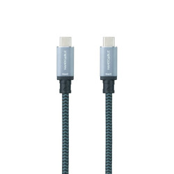 Cable usb 3.1 tipo-c nanocable 10.01.4101-l150-comb/ usb tipo-c macho - usb tipo-c macho/ hasta 100w/ 20gbps/ 1.5m/ gris y negro