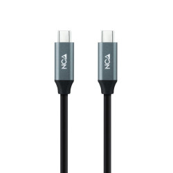 Cable usb 3.2 nanocable 10.01.4302/ usb tipo-c macho - usb tipo-c macho/ 2m/ gris y negro