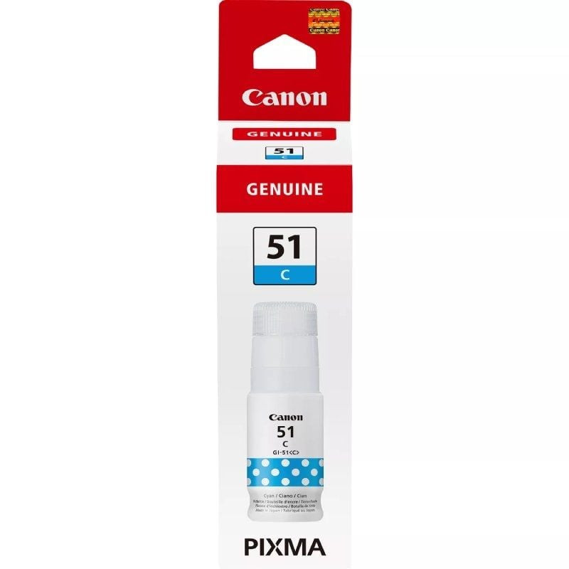 Botella de tinta original canon gi-51/ cian