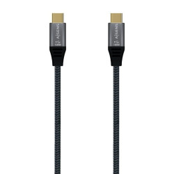 Cable usb 3.2 tipo-c aisens a107-0672 20gbps 100w/ usb tipo-c macho - usb tipo-c macho/ hasta 100w/ 2500mbps/ 1.5m/ gris