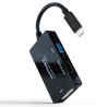 Conversor nanocable 10.16.4301-all/ usb tipo-c macho - hdmi hembra - dvi-i hembra - vga hembra/ 20cm/ negro