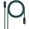 Cable usb 3.2 tipo-c nanocable 10.01.4301-comb/ usb tipo-c macho - usb tipo-c macho/ 1m/ gris y negro