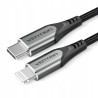 Cable usb 2.0 tipo-c lightning vention tachf/ usb tipo-c macho - lightning macho/ hasta 27w/ 480mbps/ 1m/ gris