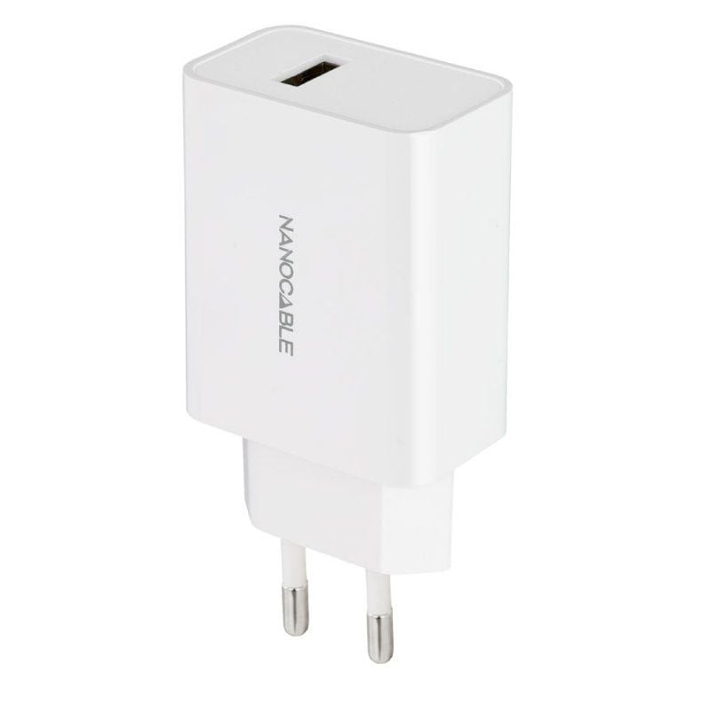 Cargador de pared nanocable 10.10.2003/ 1xusb/ 2.1a/ blanco