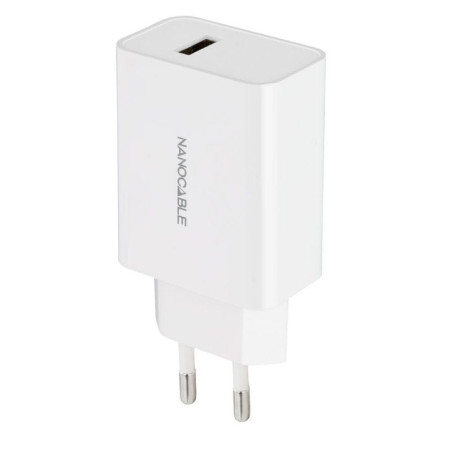Cargador de pared nanocable 10.10.2003/ 1xusb/ 2.1a/ blanco