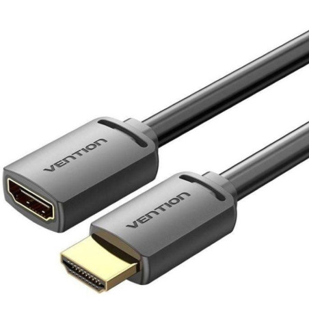Cable alargador hdmi 4k vention ahcbg/ hdmi macho - hdmi hembra/ 1.5m/ negro