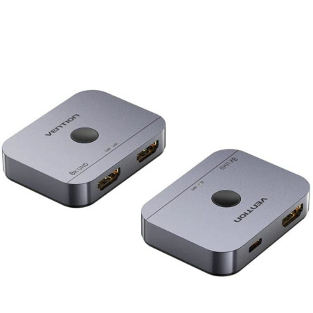 Switch conmutador 8k hdmi 2.1 bidireccional vention akph0 hdmi hembra/usb-c hembra - 2x hdmi hembra