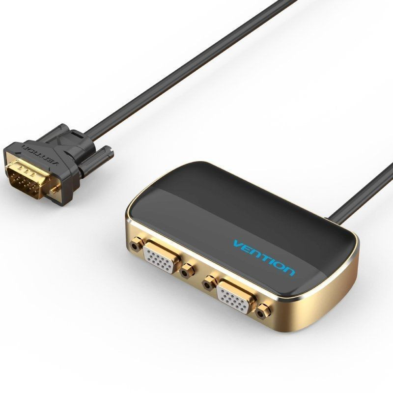Divisor vga con alimentación externa vention dbabf/ vga macho/ 2x vga hembra/ 1m/ negro