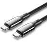 Cable usb 2.0 tipo-c 5a 100w vention ctkbh/ usb tipo-c macho - usb tipo-c macho/ hasta 100w/ 480mbps/ 2m/ negro
