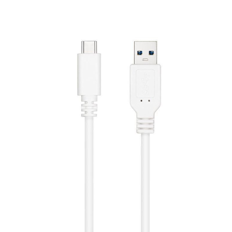 Cable usb 3.1 tipo-c nanocable 10.01.4000-w/ usb tipo-c macho - usb macho/ 50cm/ blanco