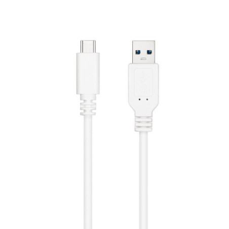 Cable usb 3.1 tipo-c nanocable 10.01.4001-w/ usb tipo-c macho - usb macho/ 1m/ blanco