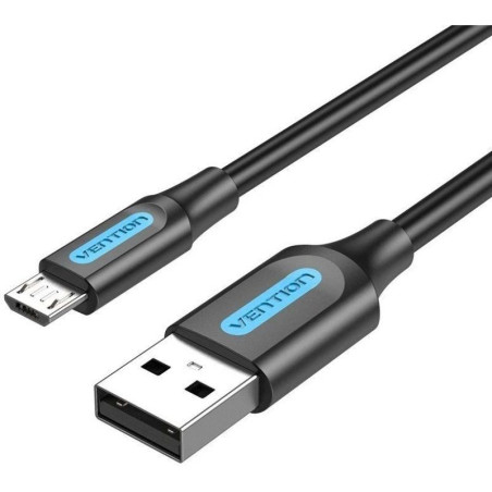 Cable usb 2.0 vention colbi/ usb macho - microusb macho/ hasta 60w/ 480mbps/ 3m/ negro