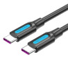 Cable usb 2.0 tipo-c vention cotbh usb tipo-c macho - usb tipo-c macho/ hasta 100w/ 480mbps/ 2m/ negro